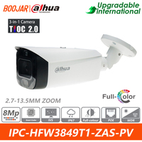 Dahua Original IPC-HFW3849T1-ZAS-PV-S4 8MP Smart Dual Light Active Deterrence Vari-focal Bullet Zoom WizSense Network Camera