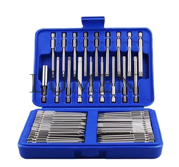 50-Piece batch head set One-word cross batch  Strong magnetic special-shaped  Inner hexagon hand drill screwdriver accessories