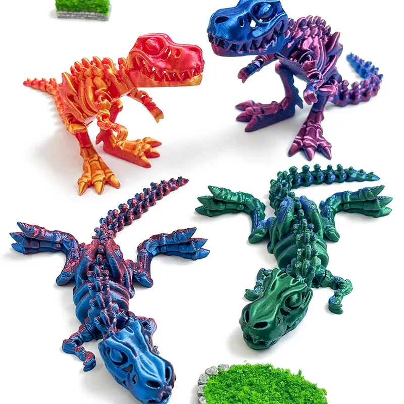 3D Printed T-Rex Model Realistic Dinosaur Desk Decor, Creative Birthday Gift for Office Home, Collectible Toy for Adults Kids