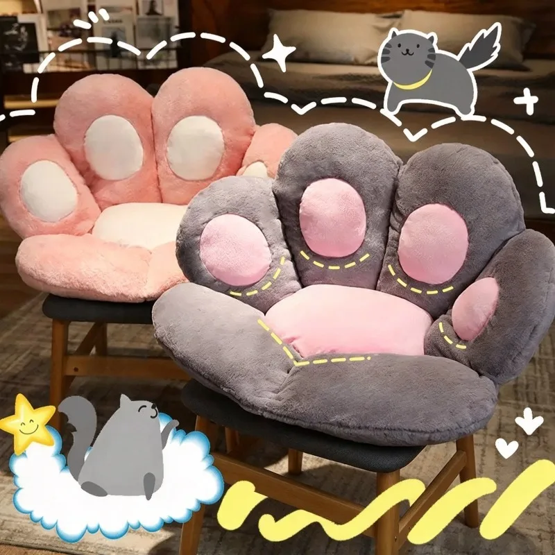 Kawaii Cat Paw Mat Plush Doll Soft Stuffed Toys Pillow Cushion Cute Home Decoration Anime Animal Periphery Birthday Gift