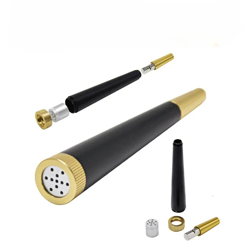 Metal Dry Herb Grass Smoking Pipe Portable Washable Filter Removable Dry Burning Tobacco Straight Pipes Smoking Accessories