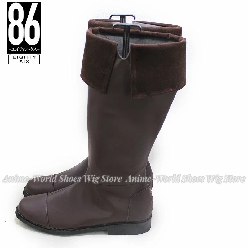 Anime 86 Eighty Six Shinei Nouzen Cosplay Shoes PU Leather Shoes Halloween Carnival Boots Cosplay Wig Prop Custom Made