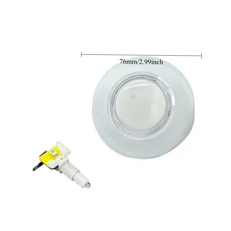 76mm LED Light Up Coin Operated Arcade Machine Start Button with Colorful Running Lights for Claw Crane Game