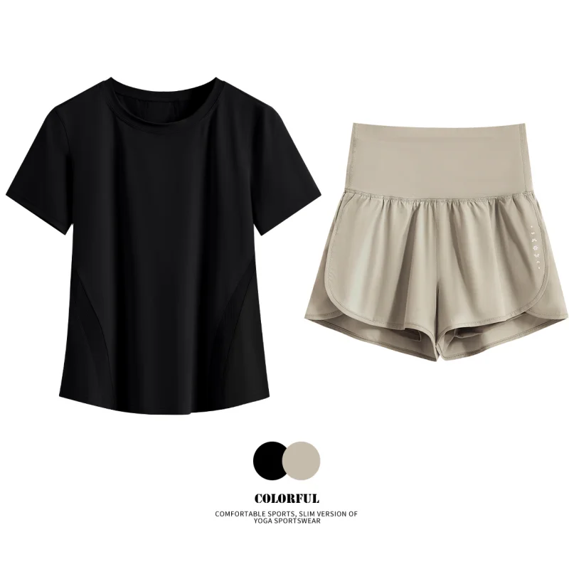 DRUR 여성 여름 통기성 반바지 스포츠 세트 루즈핏 운동복 여성용 2피스 러닝 트레이닝복 스포츠웨어 신상