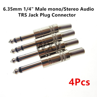 4pcs metal  6.35mm 1/4\