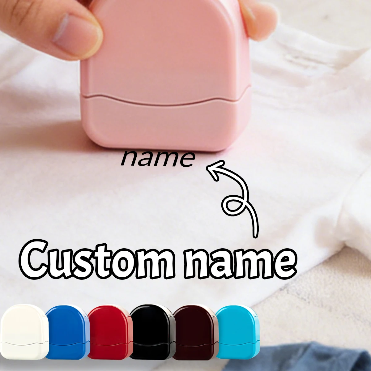1 Stück personalisierter Halbkreis-Signaturstempel mit Namen, Schulbedarf, DIY personalisierter selbstfärbender Namensstempel