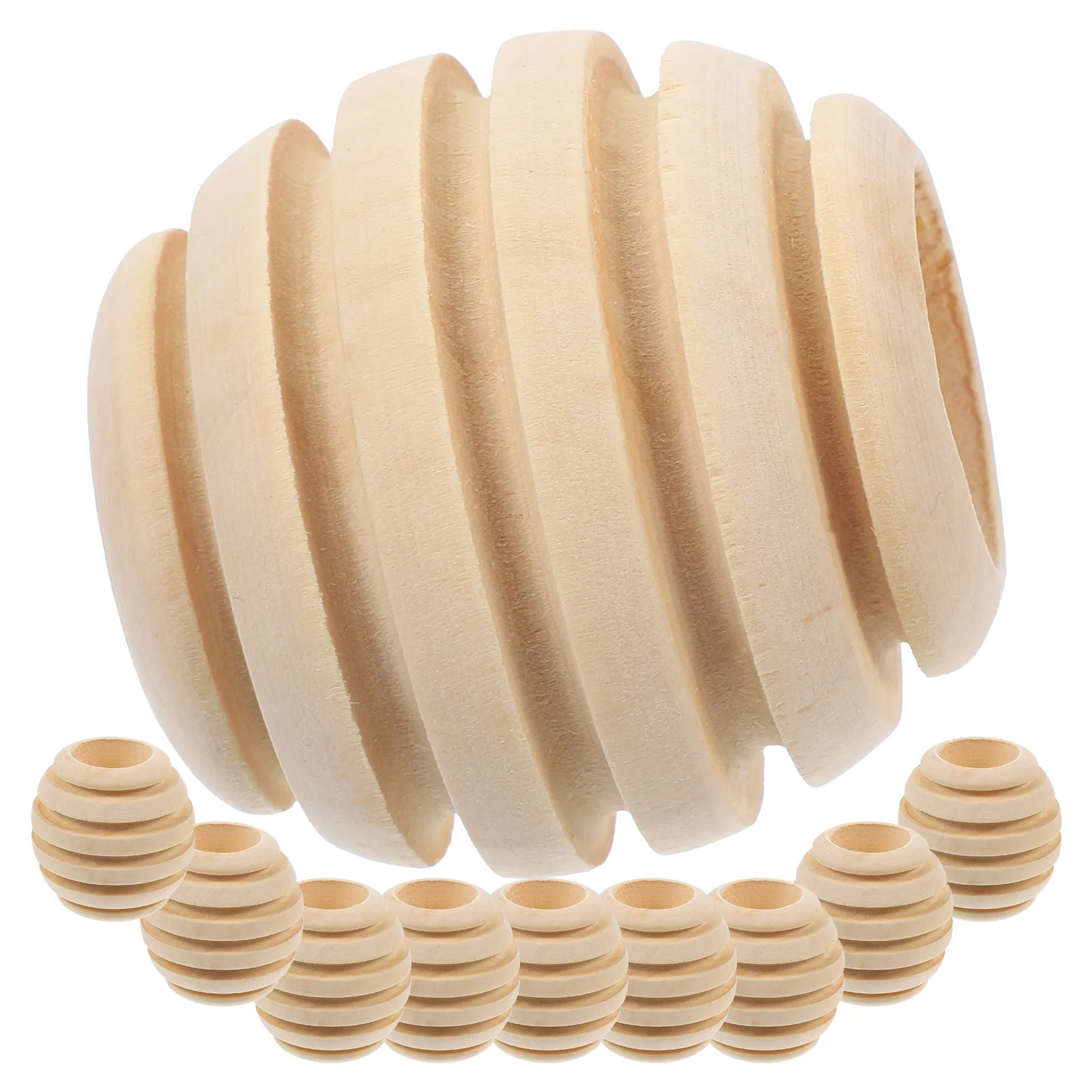 

15 Pcs Honeycomb Thread Beads Wooden Beehive Crafts Delicate Adornment Garden Lawn Scene Decor Micro L nament