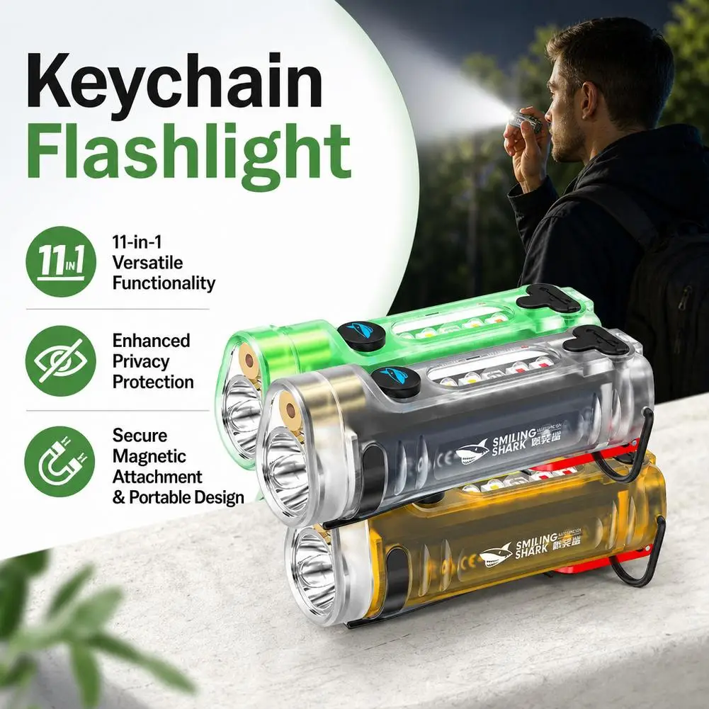 Mini Flashlight Infrared Side Light Rechargeable Portable Keychain Lighting Courtyard Waterproof Decorative Lighting