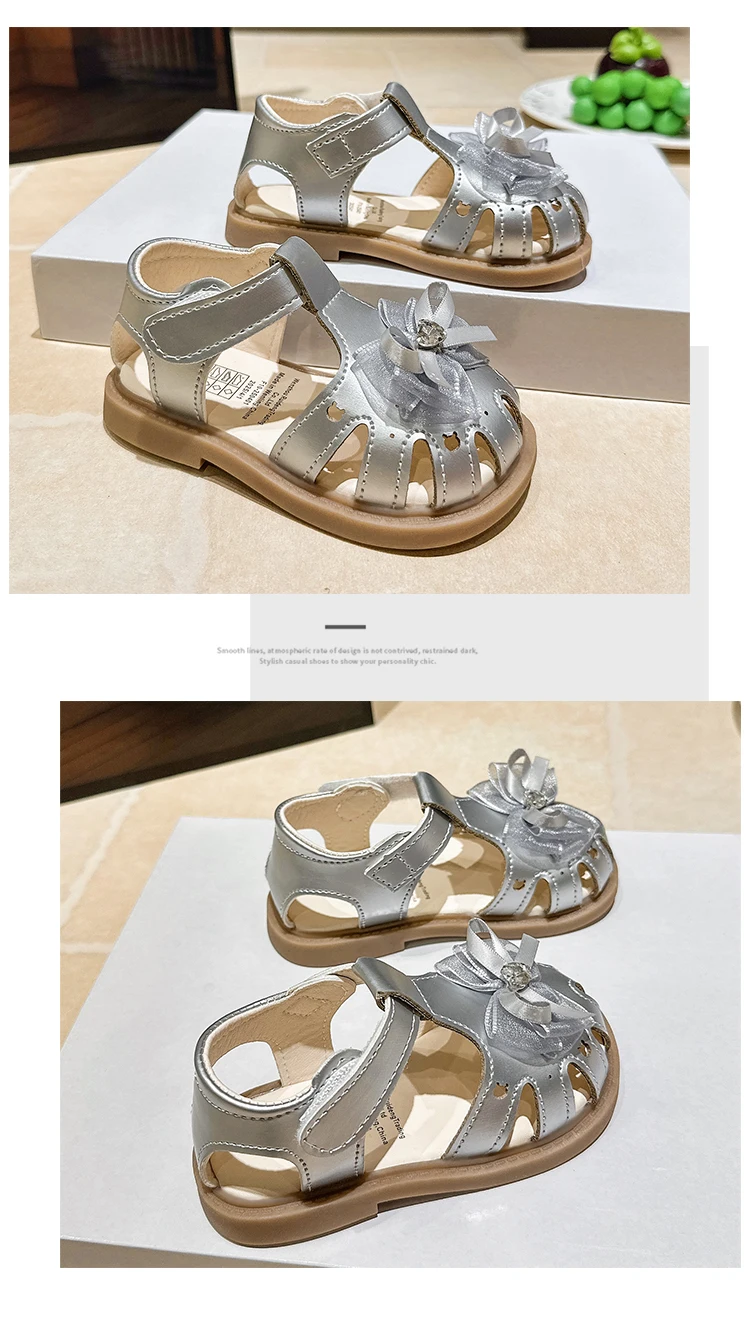 Baby Mädchen Mary Jane Sandalen mit süßer Schleife 2026 Neu Sommer Kleinkind Strandschuhe Rutschfest Trendy Prinzessin Party Hochzeit Alltagskleidung – Detail 3
