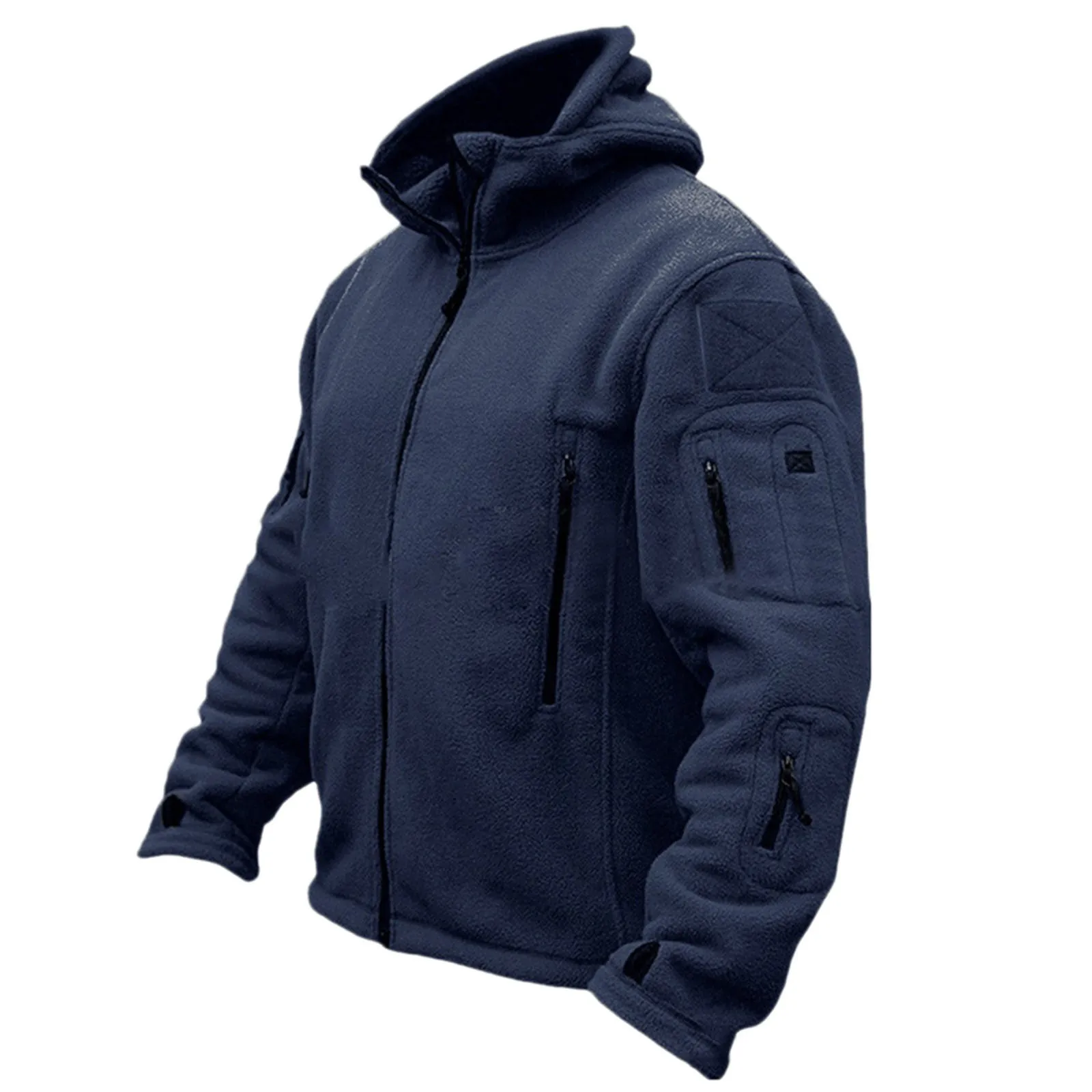 Mens Fashion Pocket Cardigan Zipper Sweater Jacket Outdoor Clothing Hip Hop Hiking