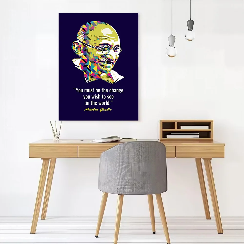 Mahatma Gandhi Quotes Printed Canvas Wall Art Customizable Paintings Poster Perfect Gift for Wand Deko Home Decor Living Room