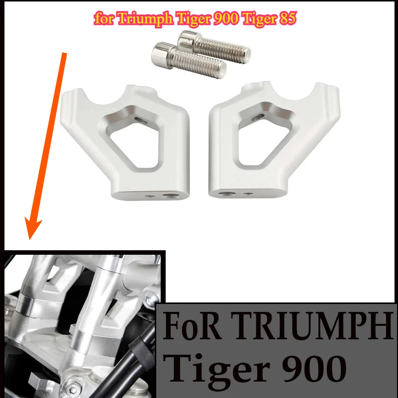 

Детали для модификации мотоциклов, подходящие для Triumph Tiger 900 и Tiger 850: подъемники руля (увеличение на 12 мм, смещение на 20 мм).