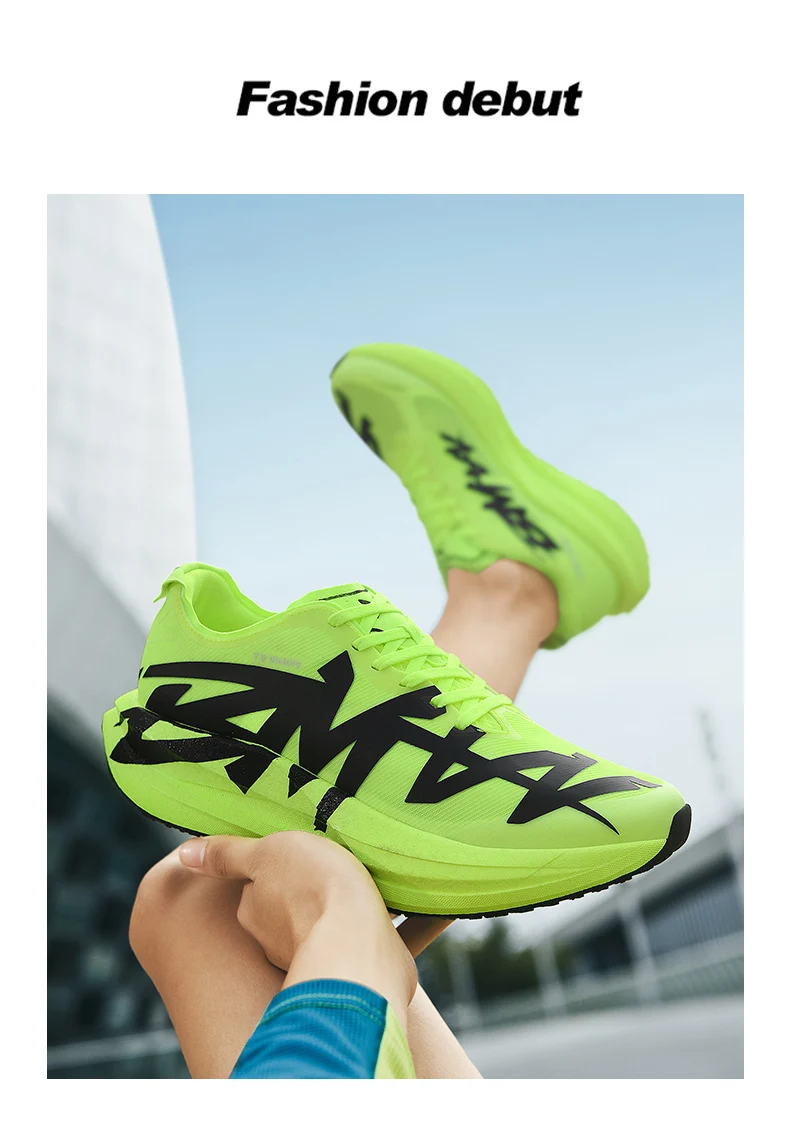 Herren-Laufschuhe mit Luftpolster, Jogging-Schuhe mit Carbon-Platte, Marathon-Sportschuhe, atmungsaktiv, leicht, Damen-Freizeitsneaker mit rutschfester Sohle – Detail 14