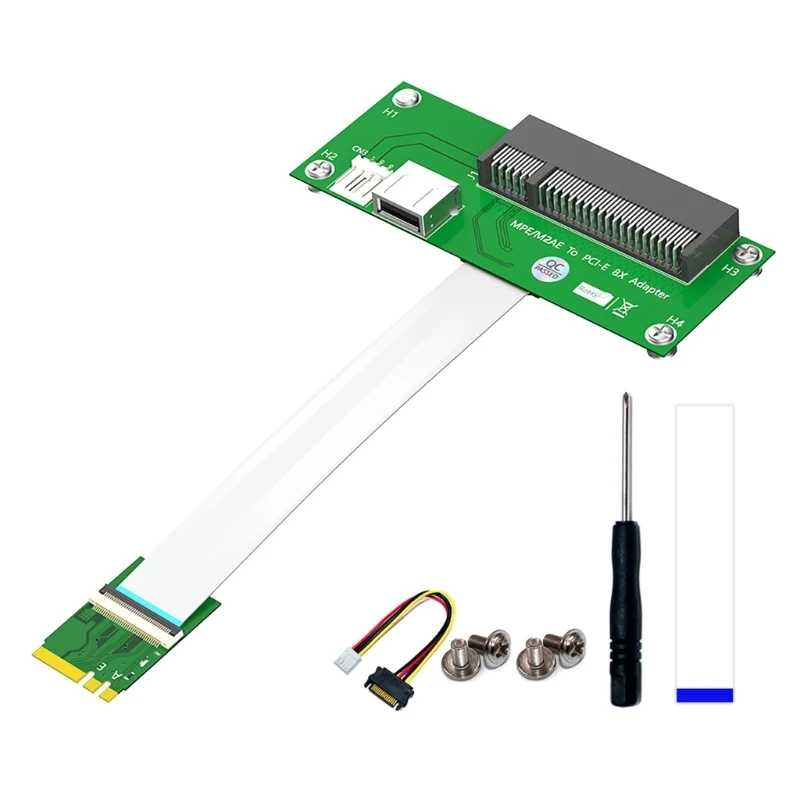 

Mini PCIE to PCIExpress Adapter with USB2.0 Board Extension Cable 4Pin Power Pad Horizontal Install