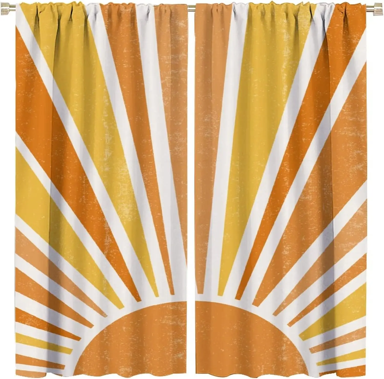 Modern Sunburst Curtains Translucent Drapes Window Panels for Living Room Bedroom Light Filtering Home Decor Curtain