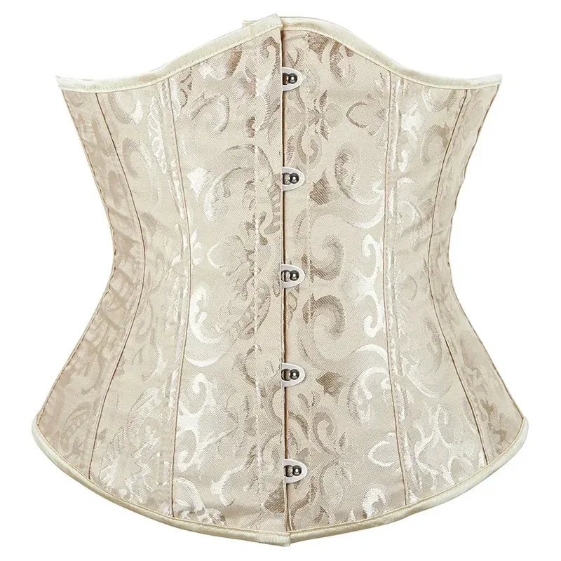 

asdh8@2025 Vintage Underbust Corset for Women, Gothic Jacquard Top with Plastic Bones, Body Shaper, Bustier