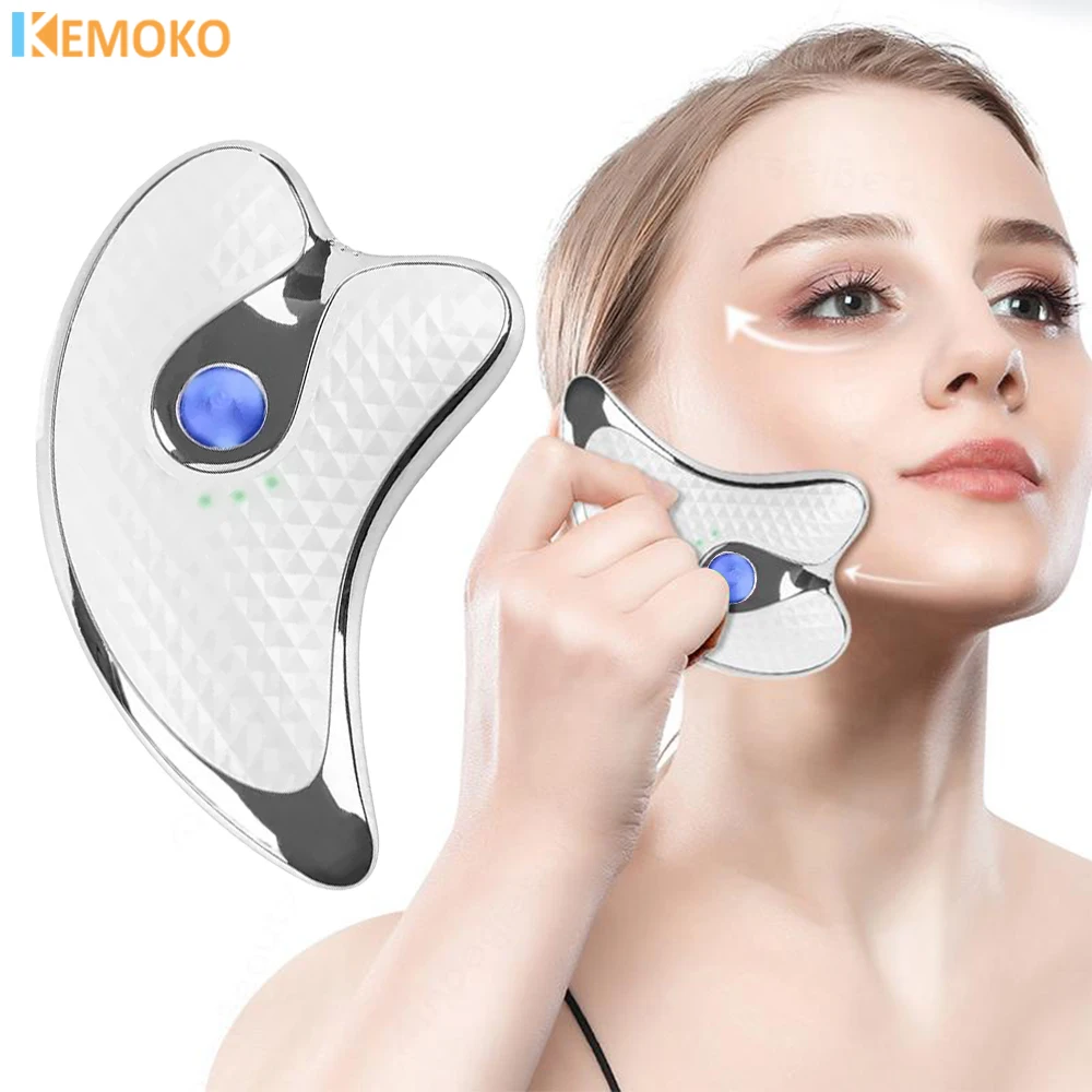 

Microcurrent Guasha Facial Massager Electric Scraping Machine Skin Tightening Lifting Face Lift Slimmer Beauty Care Massage Tool