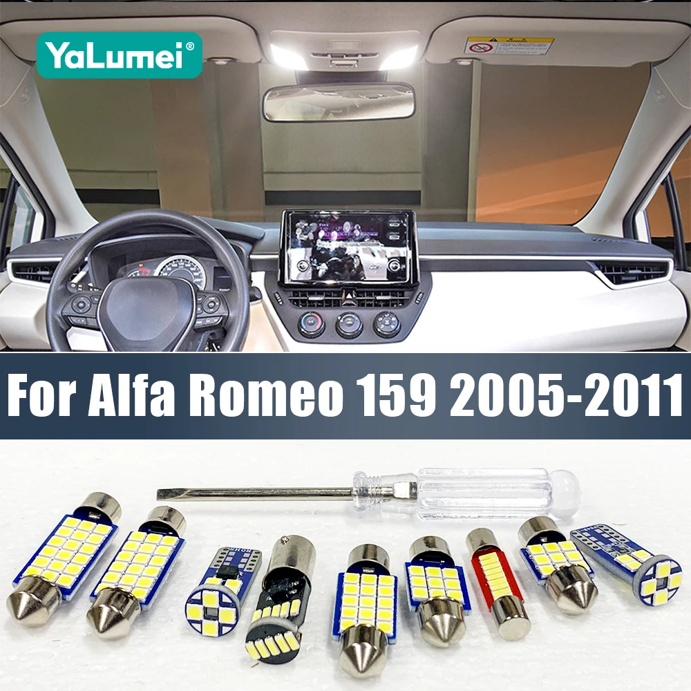 

For Alfa Romeo 159 2005-2007 2008 2009 2010 2011 14PCS Car LED Interior Reading Lamp Trunk Door Glove Box Lights Accessories