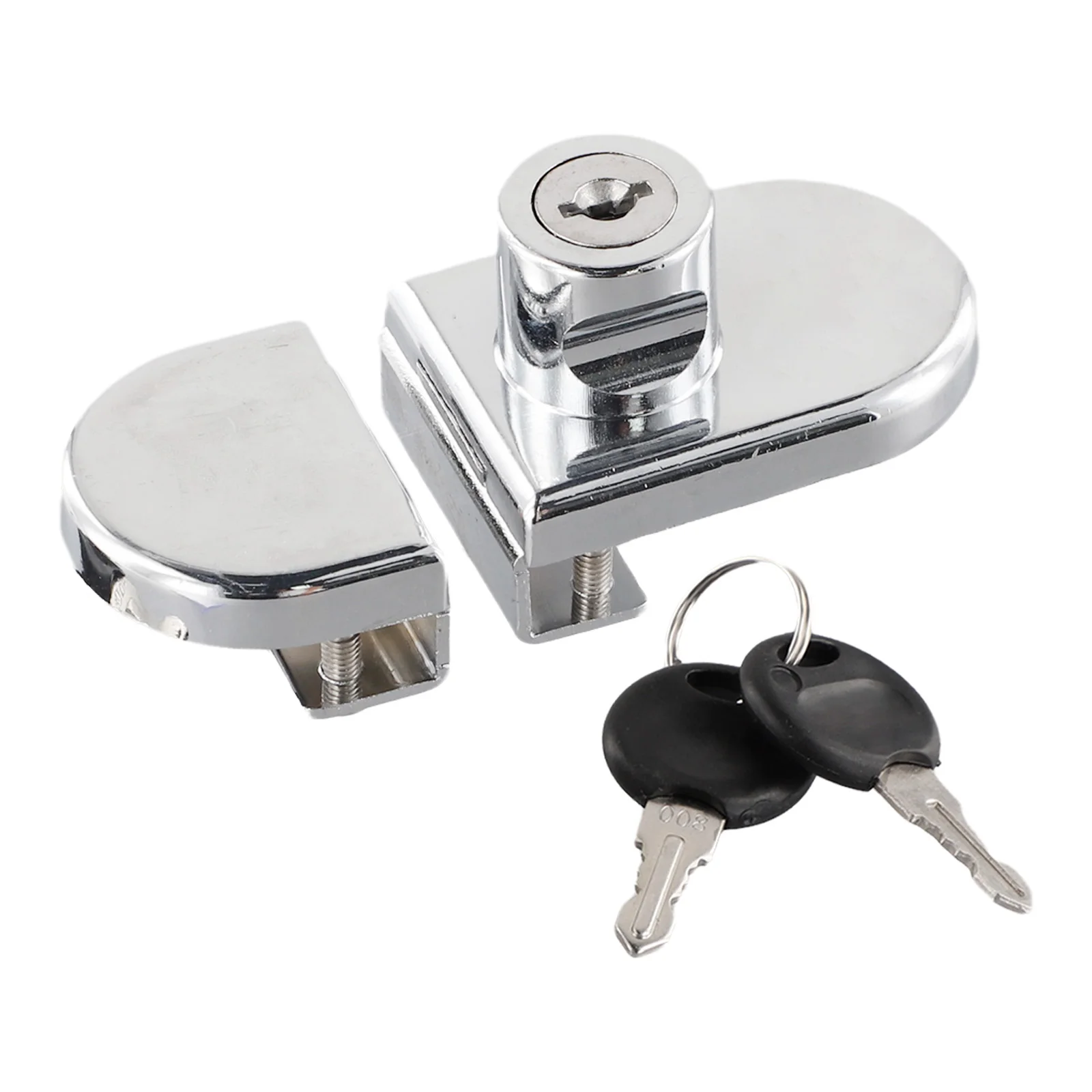 Glass Door Lock For 5-8mm Thick Glass Improvement Keys No Drilling Punch-free Replacement Zinc Alloy Glass Door