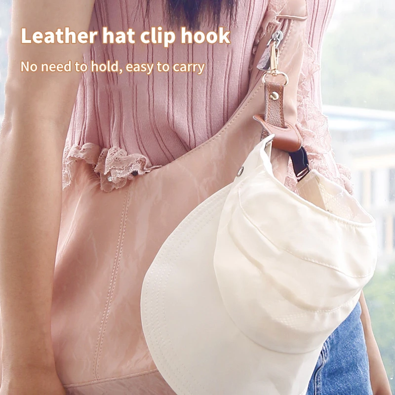 1PC Hands-free Latch Clip Travel Hat Clip Leather Golf Baseball Hat Clip Summer Hat Strap Towel Glove Storage Wallet Buckle