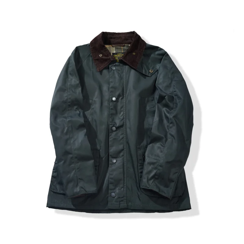 OKONKWO سترة شمع زيت الصيد متوسطة الطول سترة واقية معطف بوفورت الخصر في الهواء الطلق ركوب Stormsuit الرحلات الصيد معطف