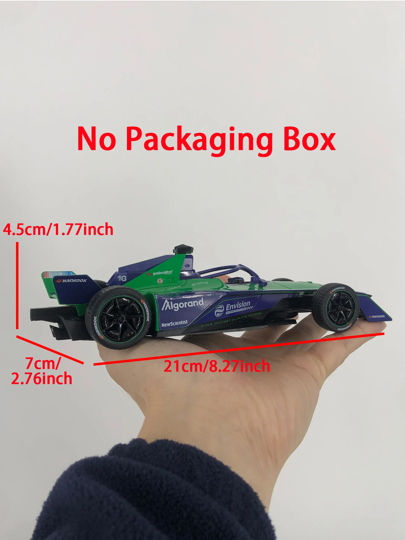 TSC 1:24 simulación de aleación de zinc el coche modelo ABB FIA Fórmula E Envision, adorno estático, coche de regalo coleccionable de metal