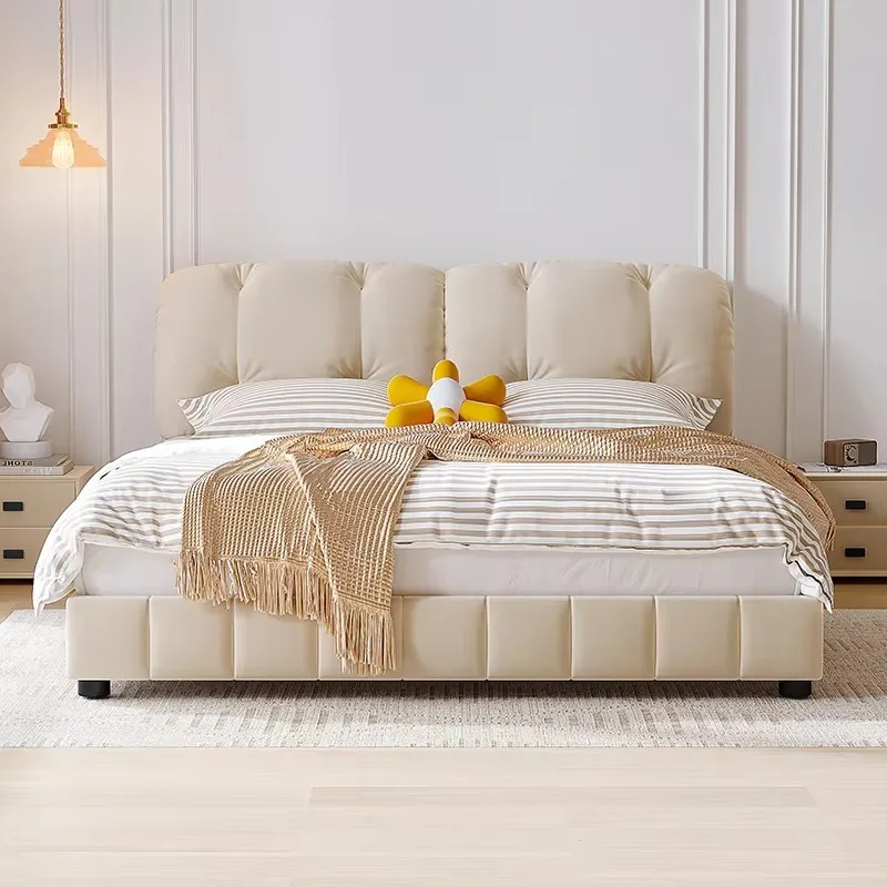 

Europen Princess Double Bed Waterproof Designer High Wooden Storage Double Bed Frames Full Size Lit 2 Personnes Furniture Home