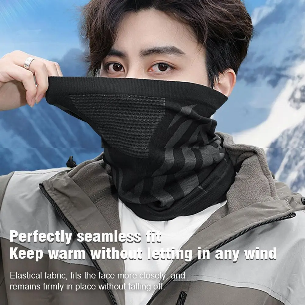 1pcs Winter Warm Face Mask Windproof Thickened Velvet Face Scarf  Breathable Elastic Outdoor Cycling Ski Neck Cover Mask