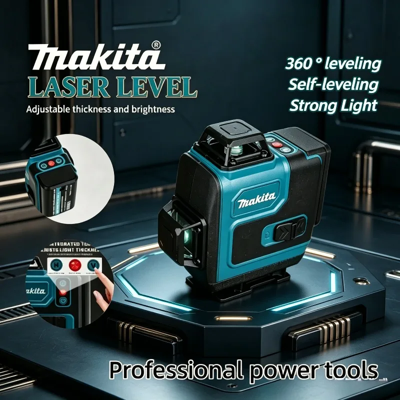 

Высокоточный инструмент Makita 360 ° Горизонтальный и вертикальный зеленый лазер, настенный, портативный, для электроинструментов, 16-линейный, 3D-4D