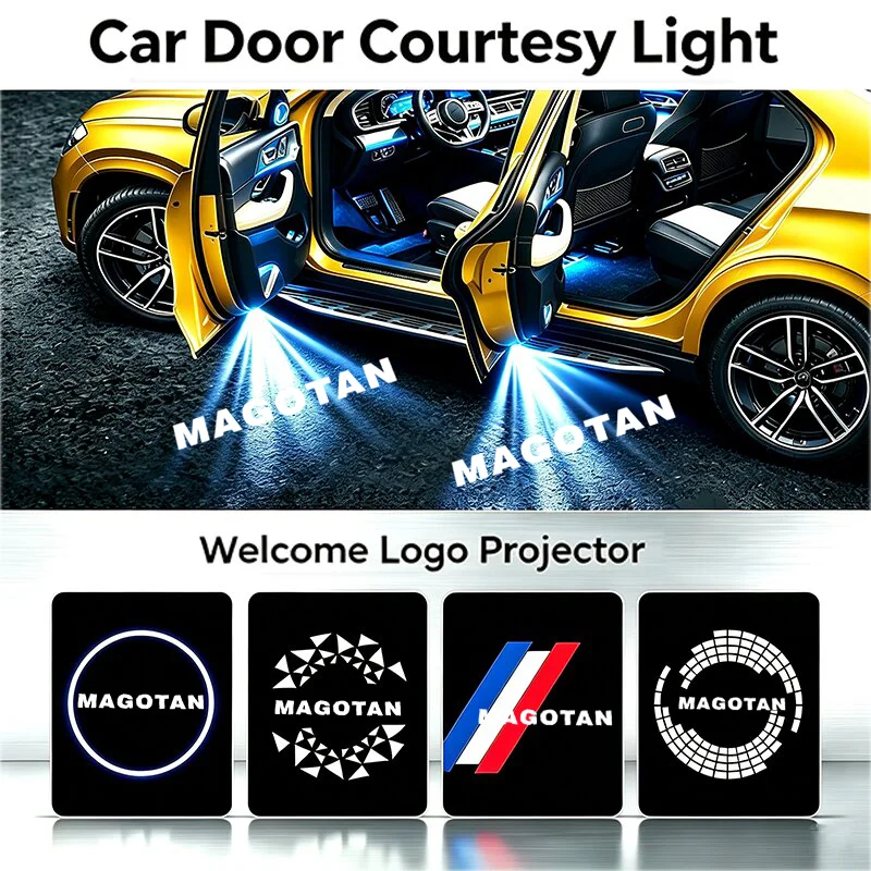 2PCS LED Car Door Welcome Light for Volkswagen VW Magotan Emblem 2008-2016 HD Projector Lamp Atmosphere Shadow Light Accessories