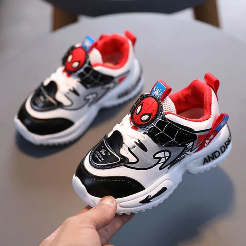 2024 New Arrival Disney Children Casual Shoes Fashion Cartoon Spiderman Boys Sneakers Kids Outdoor Shoes Sport Shoes for 1-6Y