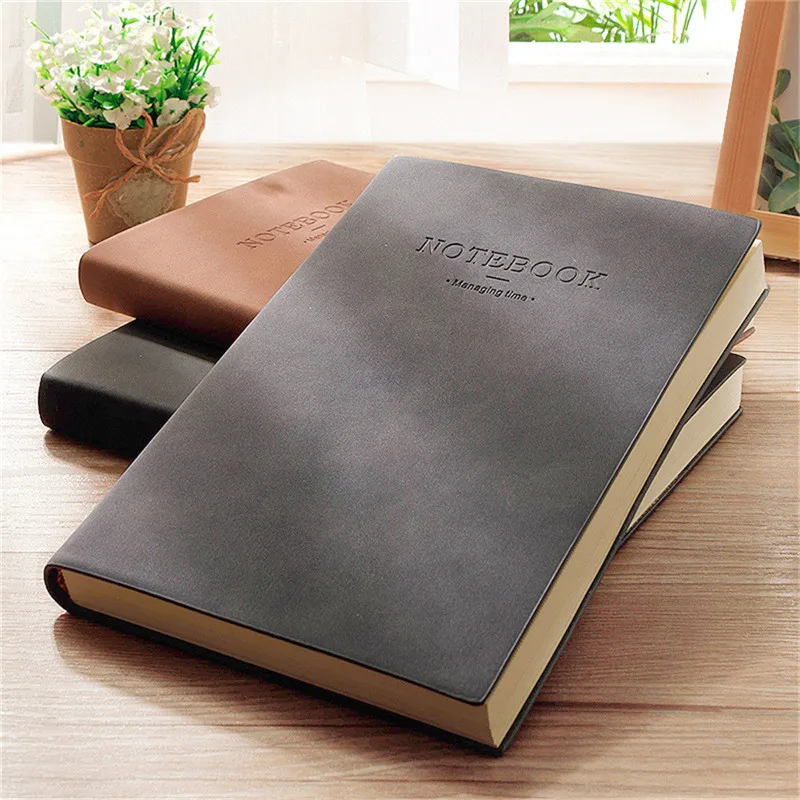 Office & Business Notebook Memo Notepad Soft Leather Cover Thickened Inner Pages 180 Sheets A4/A5 Work Planner Diary Agenda Book