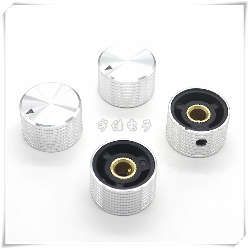 1PCS Aluminum Alloy Knob cap, Pineapple pattern, Silver knob, Inner Hole 6.35MM Potentiometer Knob cap