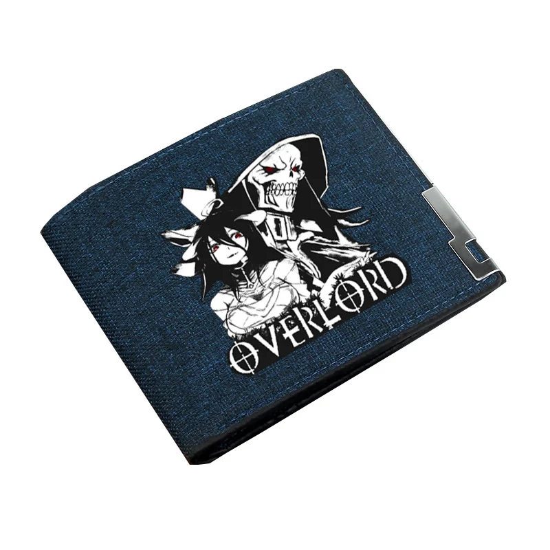 Boy Gril Cartoon Coin Purse  Anime Game Overlord Wallet Teenager Canvas Wallet Casual Cash Holder Bi-Fold Short Wallet