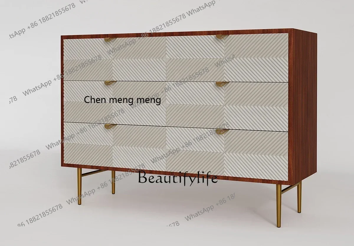 

New Arrivals Medieval style six-chest cabinet light luxury high-end living room storage side cabinetss 7304