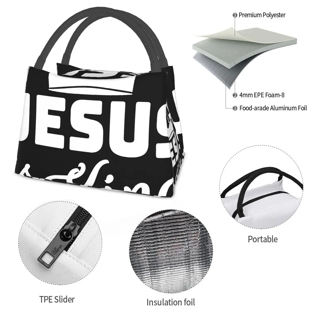 Jesus Is King Portable insulation bag for Cooler Thermal Food Office Pinic Container