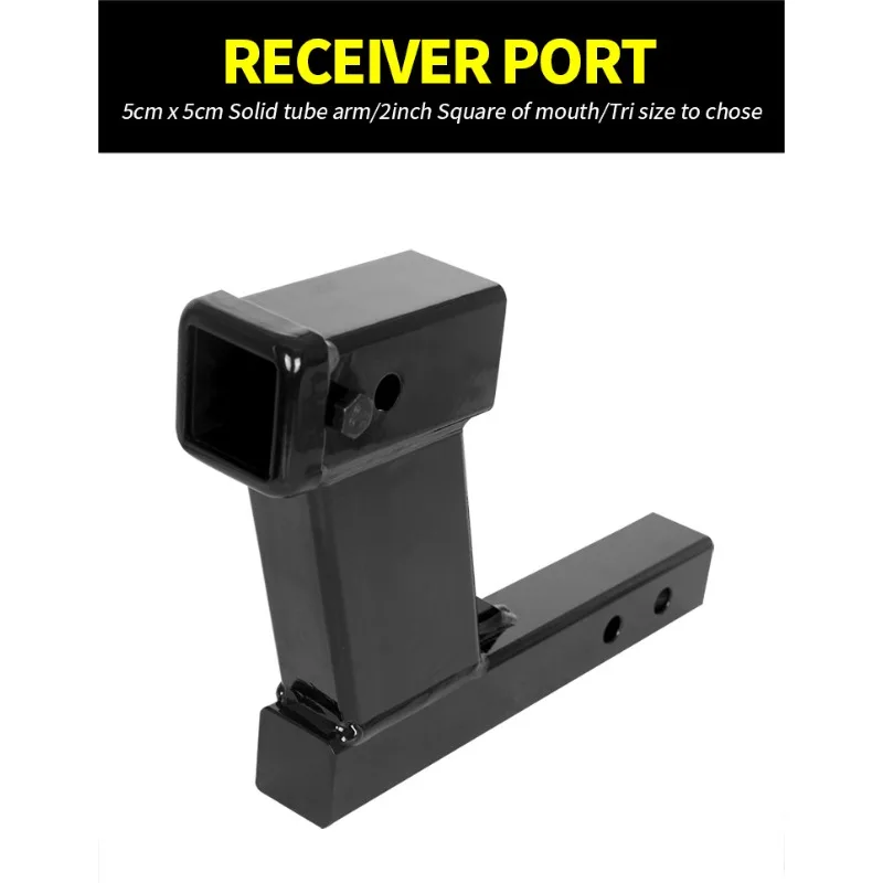 Solid 2 Inch Receiver Adapter Extension Tube for Trailer Hitch Towing Arm Offroad Vehicle