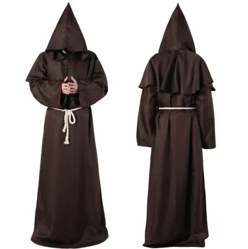 Carnival Death Robe Cos Costume Character Performance Costume Medieval Monk Costume Wizard Priest Cos Costume