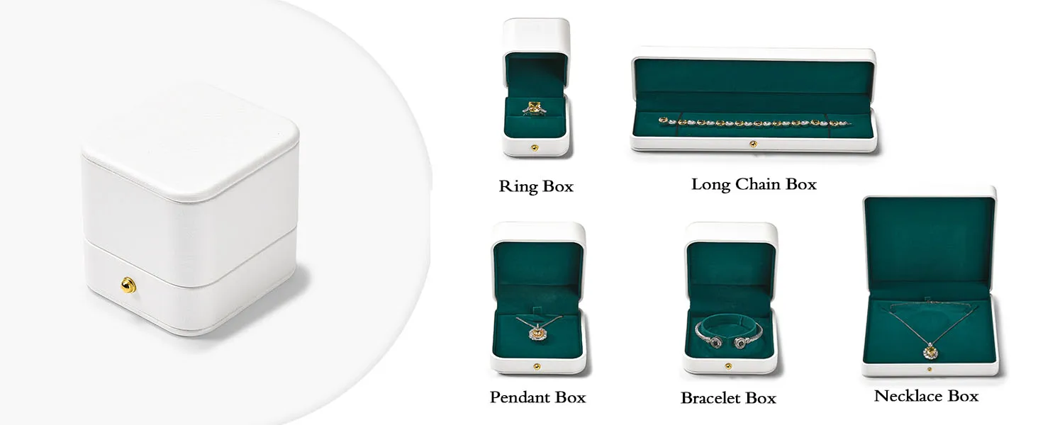 Oirlv Luxuriöse Romantische Leder-Schmuckgeschenkbox Ringbox Halskettenbox Ringverpackung Aufbewahrungsbox Ring-Organizer für Hochzeitsdekoration – Detail 7