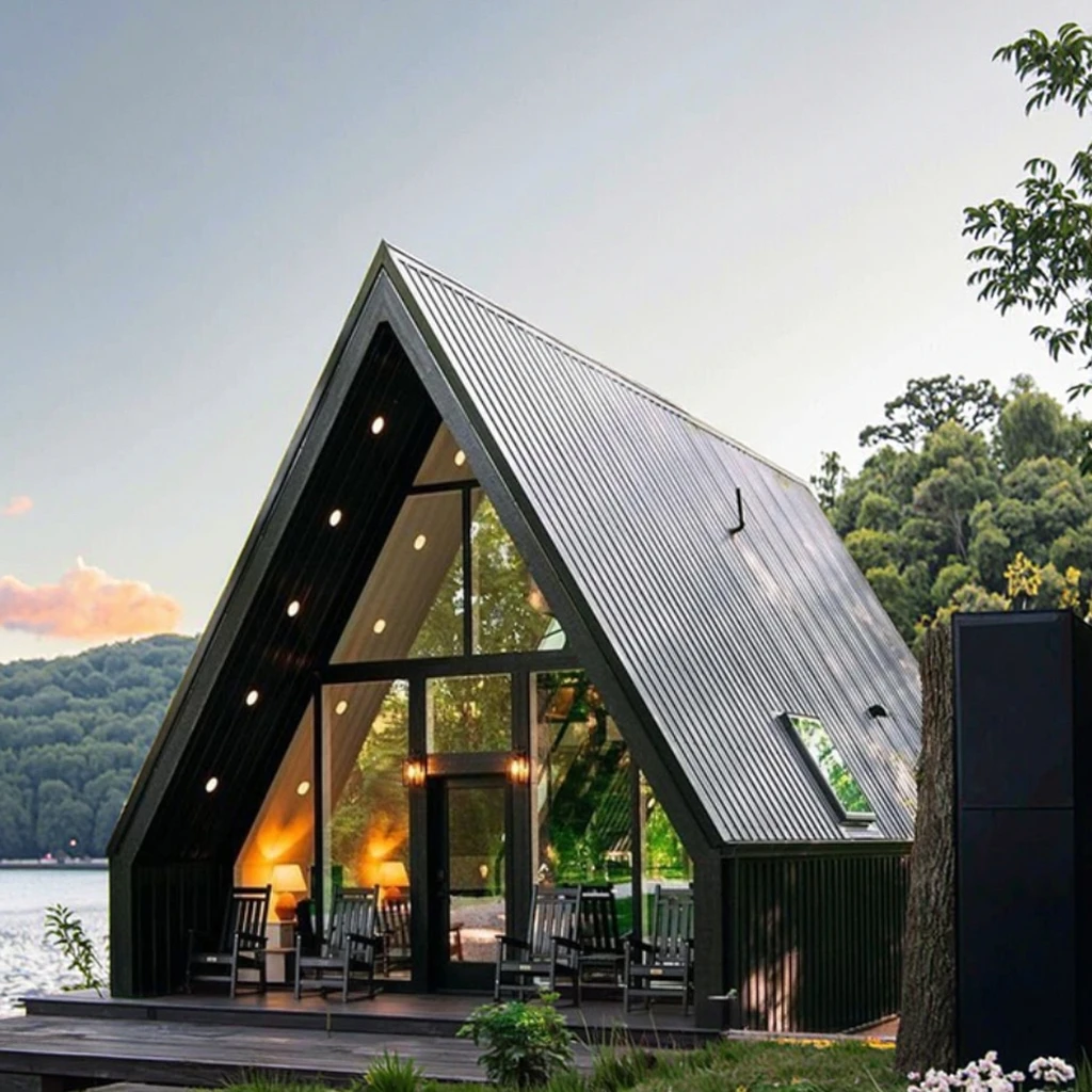Modern Luxury Villa Prefab Steel Structure Fast-Install Hall & Office Building with Sandwich Panel/Steel Frame