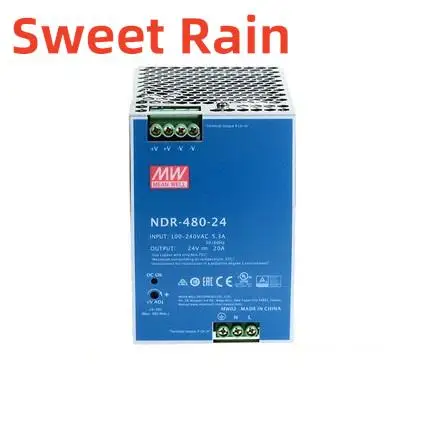 MEAN WELL NDR-480-24 24/48 480W industrial DIN rail type single group output Brand New and Original