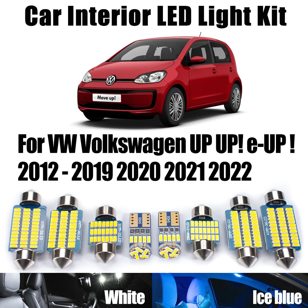 

7Pcs Canbus LED Interior Reading Bulbs Map Dome Light Kit For VW Volkswagen UP UP! e-UP ! 2012- 2019 2020 2021 2022 Car Lighting
