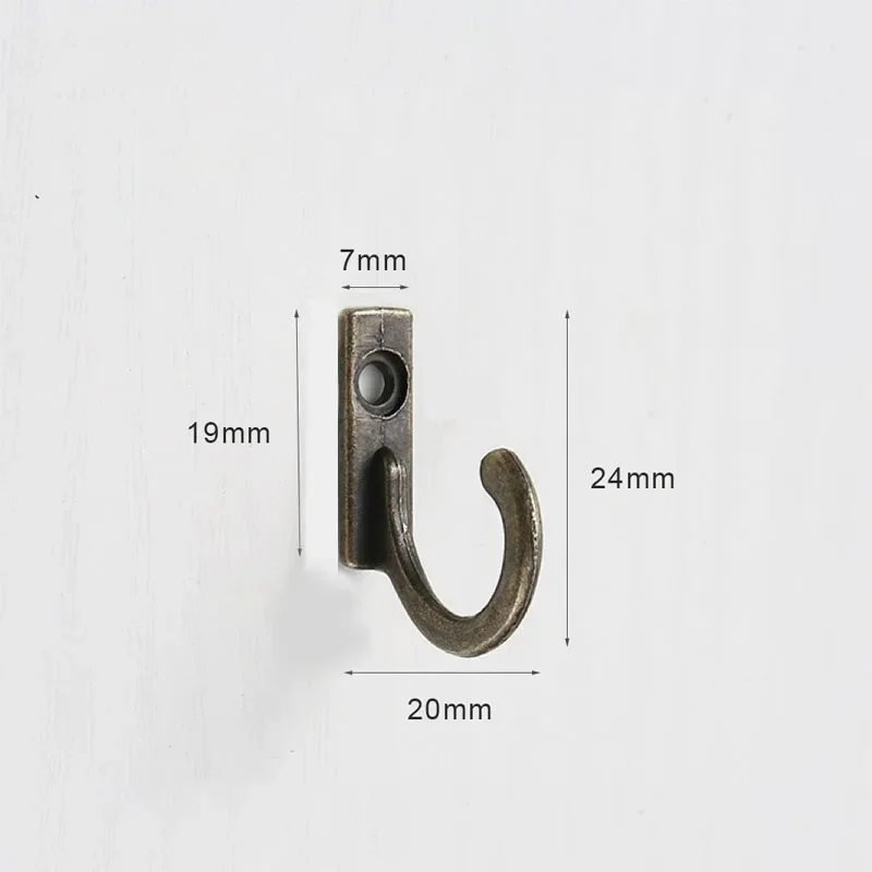 10Pcs/set Vintage Hooks Wall Hanger Curved Buckle Horn Lock Clasp Hook for Wooden Jewelry Box Furniture Home Decoration Hooks view 5