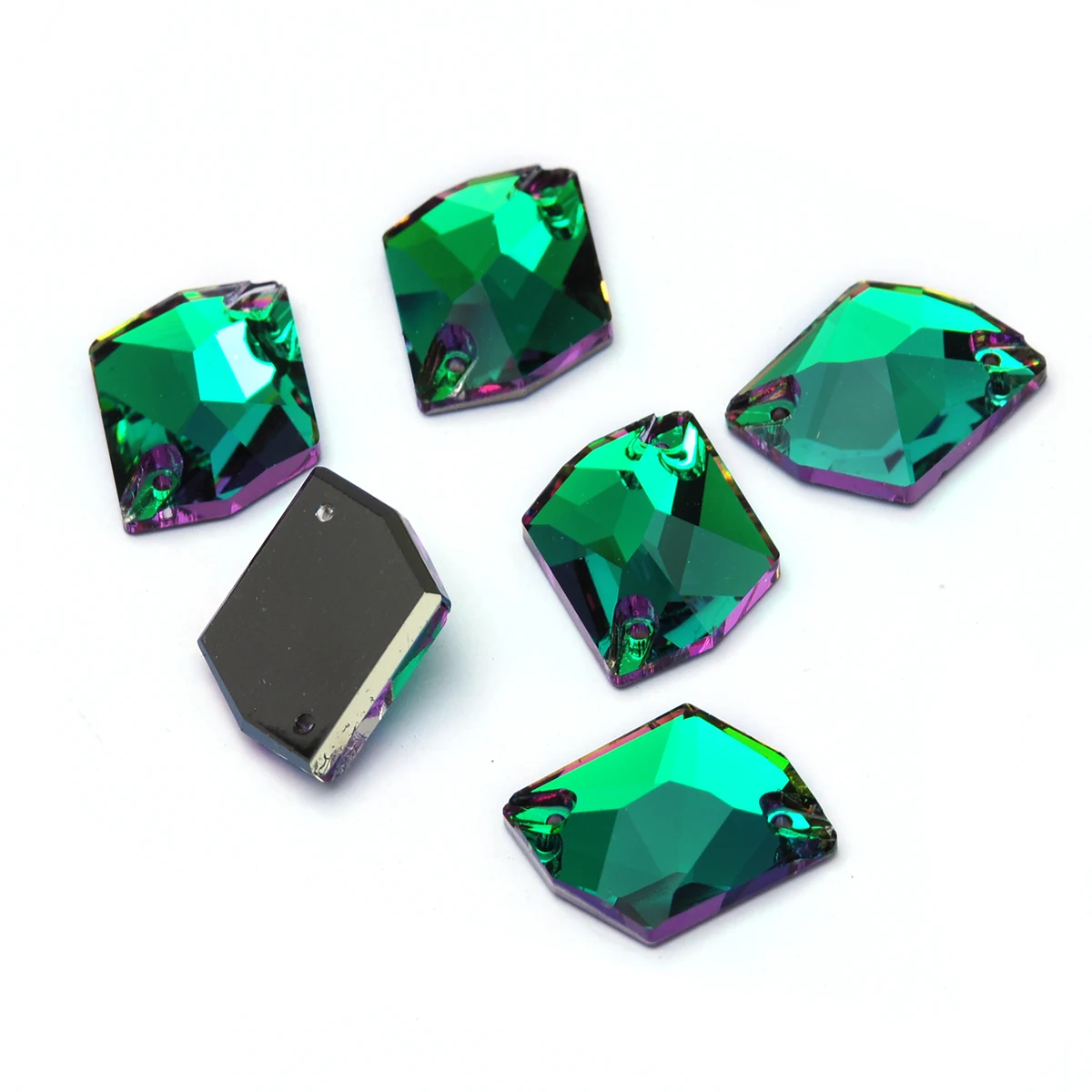 Pubrilex Emerald Vitrail Drop Cosmic Xirius RIVOLI Glas-Aufnähsteine Hochwertige Kristalle zum Nähen für Kleidung und Kunst – Detail 7