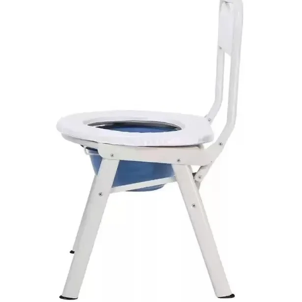 Portable Toilet Chair Folding Commode Seat Mobile Bathroom Potty for Seniors Pregnant Women NM155