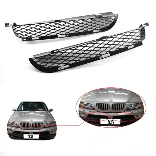 Rejilla de parachoques inferior delantero de coche, accesorio de repuesto Exterior para BMW X5, E53, 51117116397, 51117116398, 2004, 2005, 2006