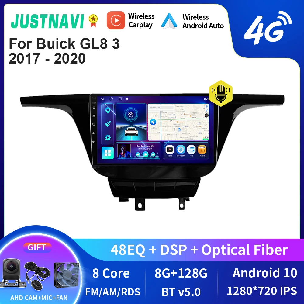 

JUSTNAVI QT10 Car Radio For Buick GL8 3 2017 - 2020 DSP Multimedia Video Player GPS Navigation Stereo