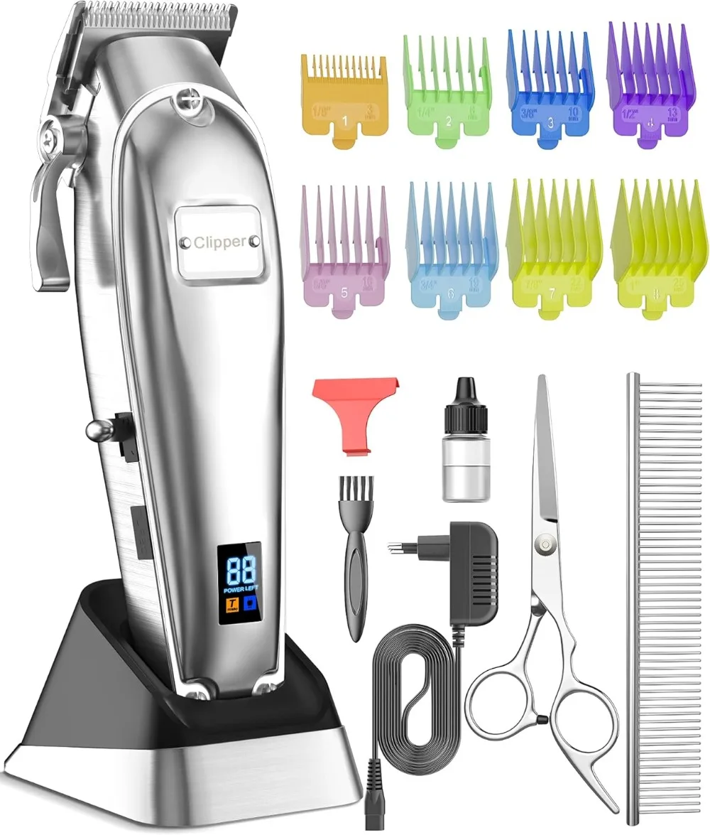 Oneisall Esquiladora profesional para perros de pelo grueso con base, máquina eléctrica para perros con 6500 rpm, potente
