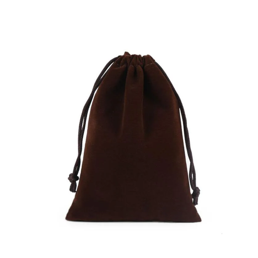 2pcs/lot 15*30cm Black/Silver Gray/Blue/Red/Rose/Coffee Velvet Bags Drawstring Pouch Christmas Gift Wedding Party Packaging Bag