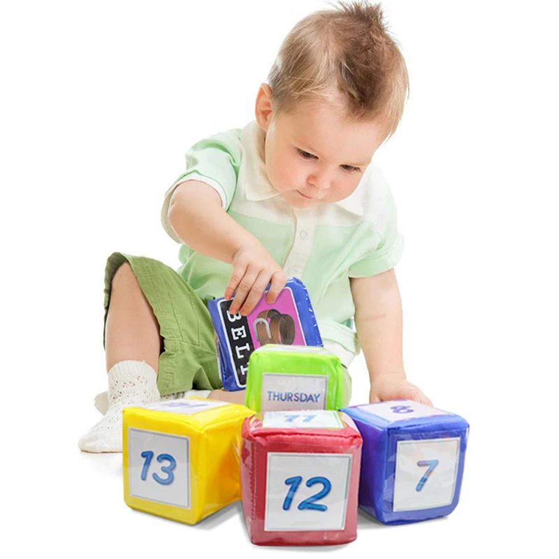 10cm Soft Big Dice Teaching Aids Safety Baby Cube Blocks Cognitive Cards Cognition Learning Educational Toys Classroom Supplies